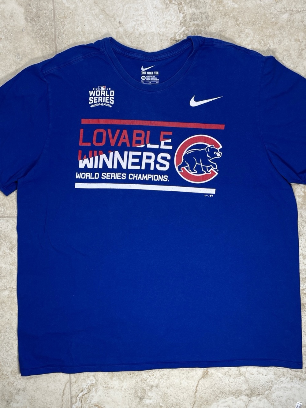 Nike Royal Blue Chicago Cubs World Series Graphic Tee